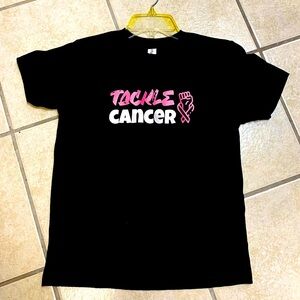 Adult XS-XL Black & Pink Tackle Cancer Graphic Cancer Awareness T-Shirt NWT